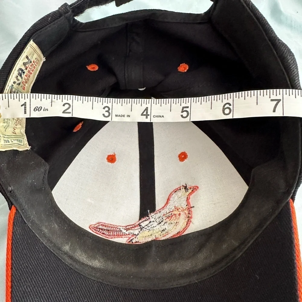 VTG 90’s Baltimore Orioles Twins Enterprises black/orange/ White Baseball Hat.